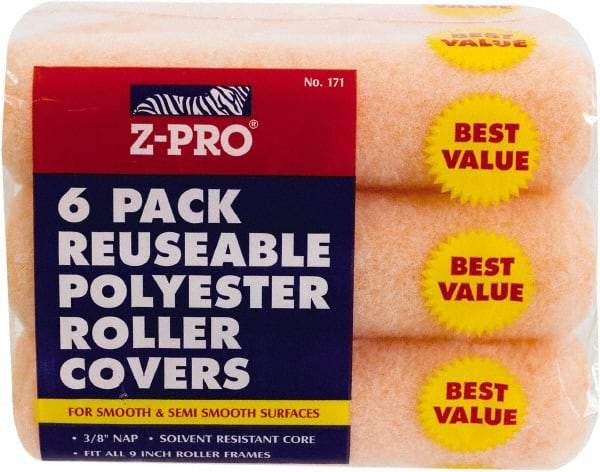 Premier Paint Roller - 3/8" Nap, 9" Wide Paint Roller Cover - Smooth Texture, Polyester - All Tool & Supply