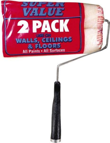 Premier Paint Roller - 12" Long, 3/8" Nap, Wall Roller & Frame Combo - 9" Wide, Plastic Frame, Includes Roller Cover & Frame - All Tool & Supply