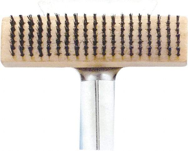 Premier Paint Roller - Steel Surface Preparation Wire Brush - 1" Bristle Length, 2-1/2" Wide, 6" OAL, Wood Block, Straight Wood Handle - All Tool & Supply