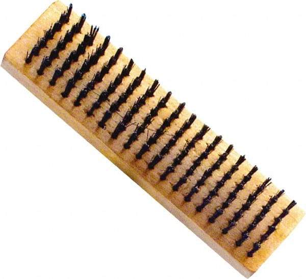 Premier Paint Roller - Steel Surface Preparation Wire Brush - 1" Bristle Length, 2-1/2" Wide, 6" OAL, Wood Block, Straight Wood Handle - All Tool & Supply