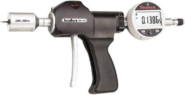 Starrett - Electronic Bore Gages Type: Pistol Grip Electronic Bore Gage Minimum Measurement (Decimal Inch): 0.0800 - All Tool & Supply