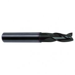 1 Dia. x 4 Overall Length 3-Flute Square End Solid Carbide SE End Mill-Round Shank-Center Cut-Super-A - All Tool & Supply