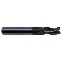 1 Dia. x 4 Overall Length 3-Flute Square End Solid Carbide SE End Mill-Round Shank-Center Cut-Super-A - All Tool & Supply