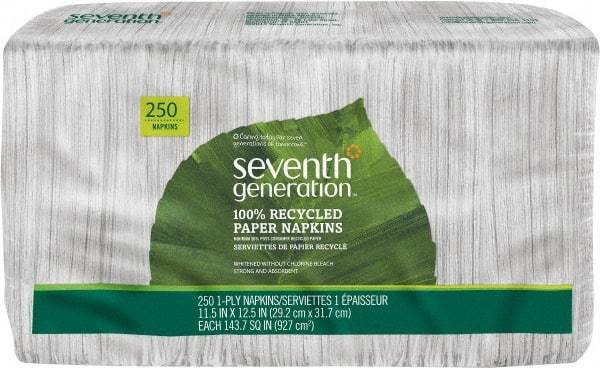 Seventh Generation - 12-1/2" Long x 11-1/2" Wide, Paper Napkins - 1 Ply, White - All Tool & Supply