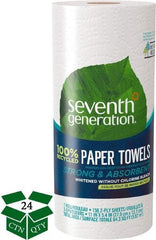 Seventh Generation - Perforated Roll of 2 Ply White Paper Towels - 11" Wide, No Added Dyes or Fragrances, 100% Recycled - All Tool & Supply