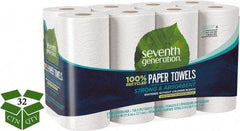 Seventh Generation - Perforated Roll of 2 Ply White Paper Towels - 11" Wide, No Added Dyes or Fragrances, 100% Recycled - All Tool & Supply