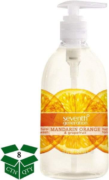 Seventh Generation - 12 oz Pump Bottle Liquid Soap - Clear, Mandarin Orange & Grapefruit Scent - All Tool & Supply