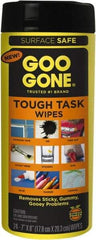 Goo Gone - Pre-Moistened General Purpose Wipes - Canister, 7" x 8" Sheet Size, White - All Tool & Supply