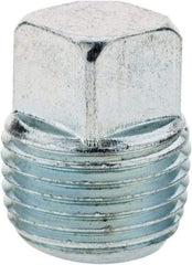 Parker - 1/2 Male Thread, Steel Industrial Pipe Square Head Plug - MNPTF, 6,000 psi - All Tool & Supply