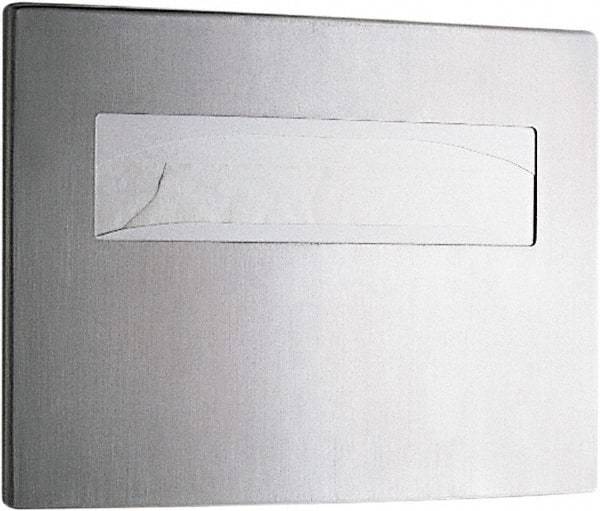 Bobrick - 250 Capacity Satin Stainless Steel Finish Stainless Steel Toilet Seat Cover Dispenser - 11-1/4" High x 15-3/4" Wide 2-/4" Deep, Holds 2 Half Fold Sleeves - All Tool & Supply