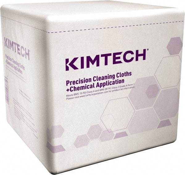 Kimtech - 1/4 Fold Clean Room/Lab/Critical Task Wipes - Poly Pack, 12" x 12-1/2" Sheet Size, White - All Tool & Supply