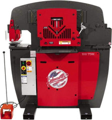 Edwards Manufacturing - 11" Throat Depth, 100 Ton Punch Pressure, 1-1/16" in 1" Punch Capacity Ironworker - 7-1/2 hp, 3 Phase, 460 Volts, 56-1/8" Wide x 61-11/16" High x 45" Deep - All Tool & Supply