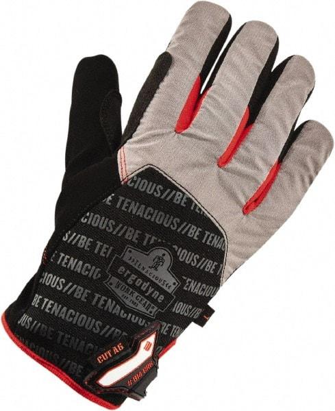 Ergodyne - Size S (7), ANSI Cut Lvl A6, Synthetic Armortex Cut Resistant Gloves - Hook & Loop Cuff, Black, Paired - All Tool & Supply