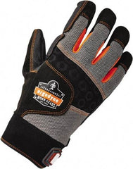 Ergodyne - Size S (7) Polyester Blend Work Gloves - Palm & Fingers Coated, Hook & Loop Cuff, Full Fingered, Black, Paired - All Tool & Supply