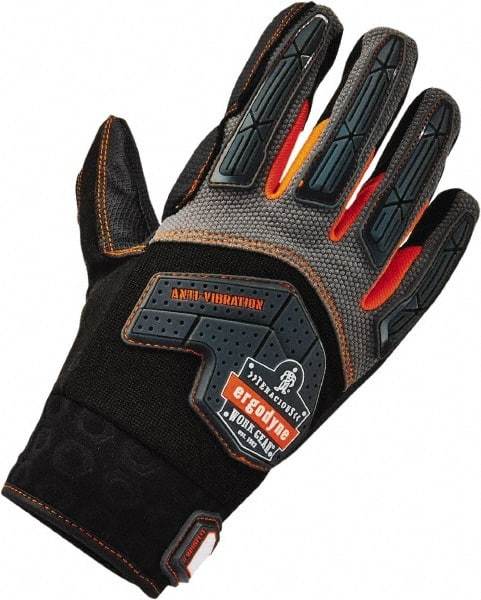 Ergodyne - Size 2XL (11) Polyester Blend Work Gloves - Palm & Fingers Coated, Hook & Loop Cuff, Full Fingered, Black, Paired - All Tool & Supply