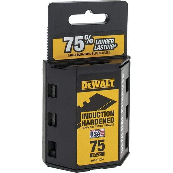 DeWALT - 75 Piece, Carbon Steel, Knife Blade - 2-7/16" Long, 0.0235" Blade Thickness - All Tool & Supply