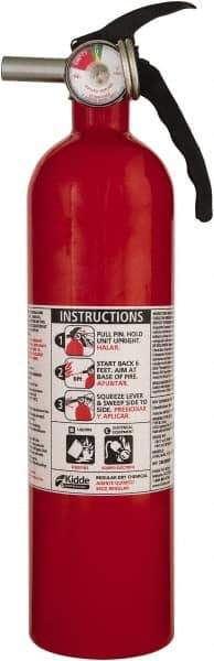 Kidde - 2.9 Lb, 10-B:C Rated, Dry Chemical Fire Extinguisher - 3-1/4" Diam x 13-3/4" High, 100 psi, 12' Discharge in 12 sec, Seamless Aluminum Cylinder - All Tool & Supply