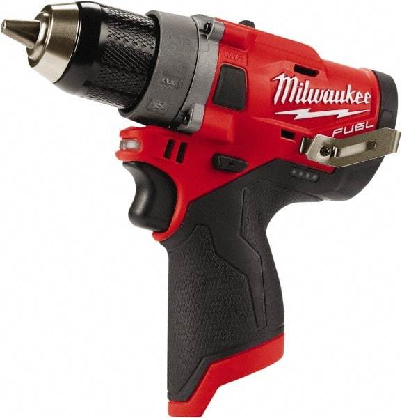 Milwaukee Tool - 12 Volt 1/2" Chuck Pistol Grip Handle Cordless Drill - 0-1700 RPM, Keyless Chuck, Reversible, Lithium-Ion Batteries Not Included - All Tool & Supply