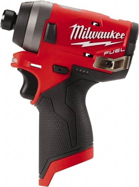 Milwaukee Tool - 1/4" Drive 12 Volt Pistol Grip Cordless Impact Wrench & Ratchet - 3,300 RPM, 0 to 4,000 BPM, 1,300 Ft/Lb Torque, Lithium-Ion Batteries Not Included - All Tool & Supply