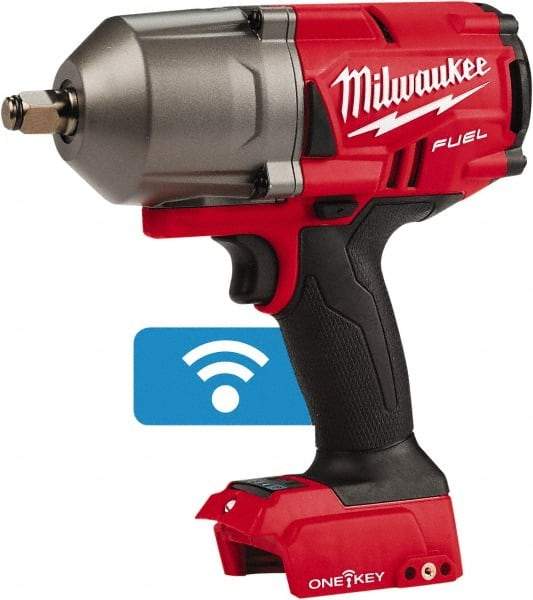 Milwaukee Tool - 1/2" Drive 18 Volt Pistol Grip Cordless Impact Wrench & Ratchet - 1,750 RPM, 0 to 2,100 BPM, 1,400 Ft/Lb Torque, Lithium-Ion Batteries Not Included - All Tool & Supply