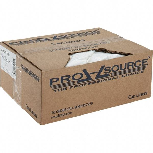 PRO-SOURCE - 2 mil Thick, Heavy-Duty Trash Bags - Linear Low-Density Polyethylene (LLDPE), Flat Pack Dispenser, 38" Wide x 48" High, Clear - All Tool & Supply