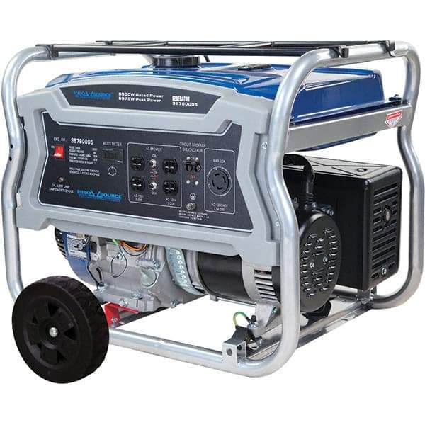 PRO-SOURCE - 6 hr Full Load Time, 5.5 kW, Pull Start, Gasoline Portable Power Generator - 6.6 Gal Tank, 31-1/2" Long x 21.9" Wide x 23.2" Deep, 420 cc Engine - All Tool & Supply