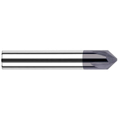 Harvey Tool - 1/2" Diam 65° 4-Flute Single End Solid Carbide Chamfer Mill - Exact Industrial Supply