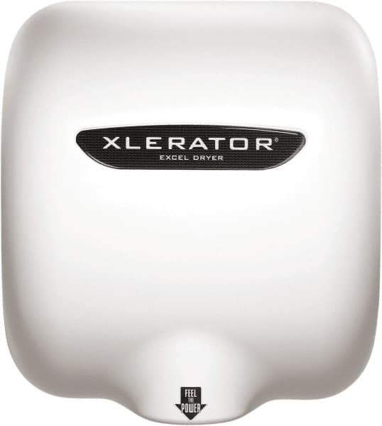 Excel Dryer - 1490 Watt White Finish Electric Hand Dryer - 208/277 Volts, 6.2 Amps, 11-3/4" Wide x 12-11/16" High x 6-11/16" Deep - All Tool & Supply