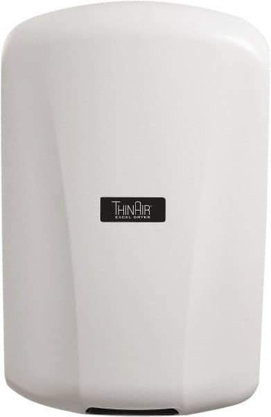 Excel Dryer - 915 Watt White Finish Electric Hand Dryer - 110/120 Volts, 7.7 Amps, 9-5/32" Wide x 13-15/16" High x 4" Deep - All Tool & Supply