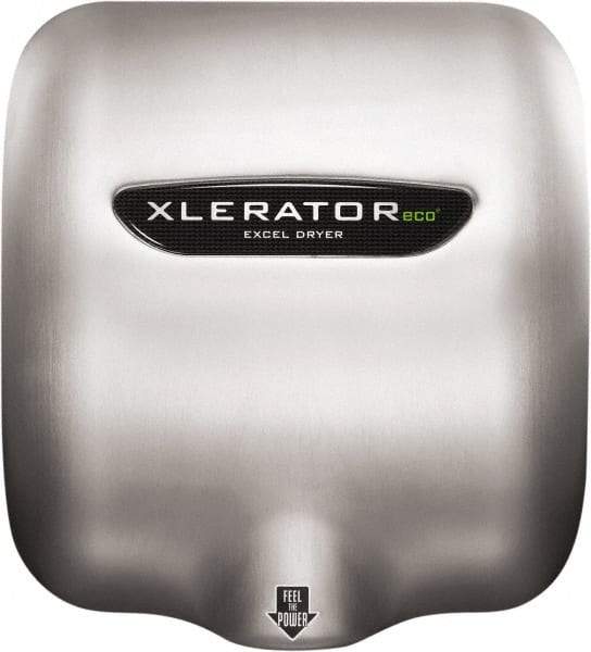 Excel Dryer - 530 Watt Silver Finish Electric Hand Dryer - 110/120 Volts, 4.5 Amps, 11-3/4" Wide x 12-11/16" High x 6-11/16" Deep - All Tool & Supply