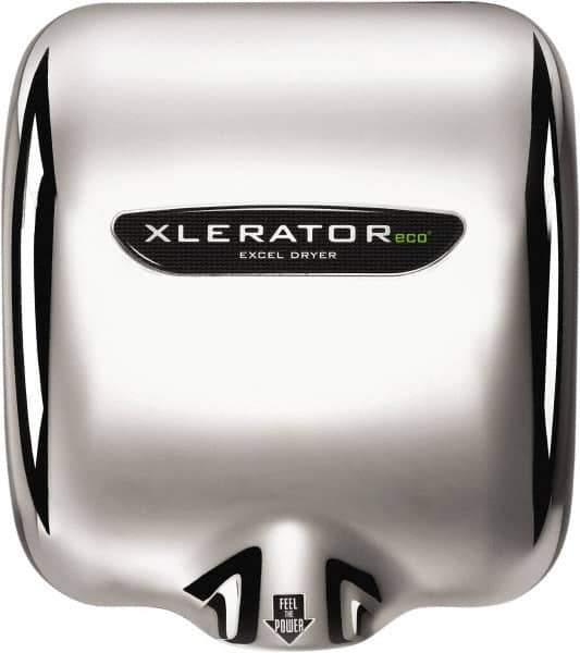 Excel Dryer - 500 Watt Silver Finish Electric Hand Dryer - 208/277 Volts, 2.2 Amps, 11-3/4" Wide x 12-11/16" High x 6-11/16" Deep - All Tool & Supply