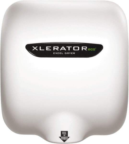 Excel Dryer - 500 Watt White Finish Electric Hand Dryer - 208/277 Volts, 2.2 Amps, 11-3/4" Wide x 12-11/16" High x 6-11/16" Deep - All Tool & Supply