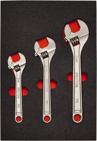 Proto - 3 Piece, 8" to 12", Spline Combination Wrench Set - Inch Measurement Standard, Satin Finish, Comes in Roll Pouch - All Tool & Supply