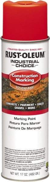 Rust-Oleum - 17 fl oz Red/Orange Paint & Primer - 400' Coverage at 1" Wide, Solvent Base Formula, >500 gL VOC - All Tool & Supply