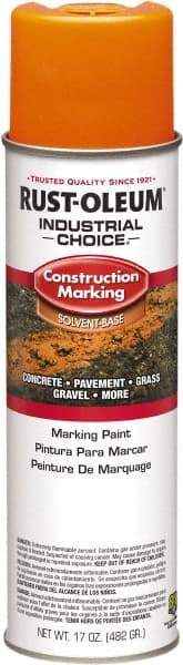 Rust-Oleum - 17 fl oz Orange Paint & Primer - 400' Coverage at 1" Wide, Solvent Base Formula, >500 gL VOC - All Tool & Supply