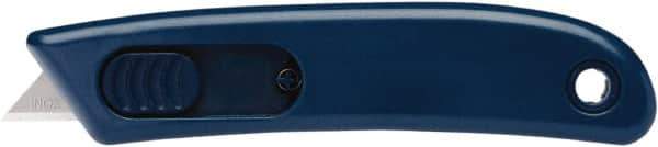 Martor USA - Retractable Utility Knife - Black & Blue Poly-Steel Handle, 1 Blade Included - All Tool & Supply