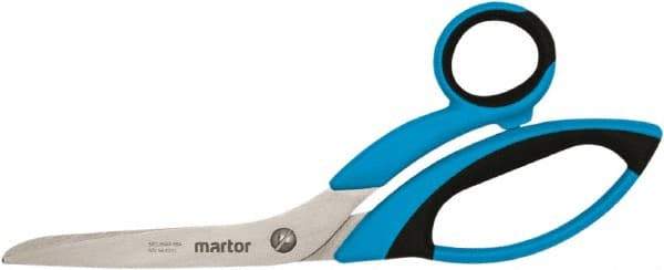 Martor USA - 3-7/50" LOC, 8-1/2" OAL Stainless Steel Blunt-Point Scissors - Ambidextrous, Fiberglass Offset Handle, For Fabrics, Paper, Heavy Weight Paper - All Tool & Supply