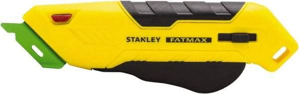 Stanley - Retractable Box Cutter - 2.175" Steel Blade, Yellow & Black Bi-Material Handle, 4 Blades Included - All Tool & Supply