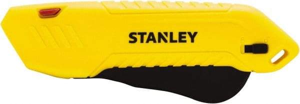 Stanley - Retractable Safety Utility Knife - 2.175" Steel Blade, Yellow & Black Plastic Handle, 1 Blade Included - All Tool & Supply