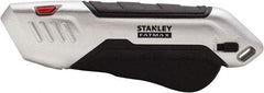 Stanley - Retractable Safety Utility Knife - 2.175" Steel Blade, Silver & Black Ergonomic Non-slip Grips Handle, 1 Blade Included - All Tool & Supply