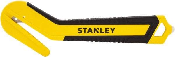 Stanley - Recessed/Concealed Fixed Blade Safety Cutter - 0.394" Steel Blade, Yellow & Black Bi-Material Handle, 1 Blade Included - All Tool & Supply