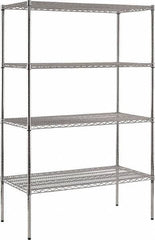 Sandusky Lee - 4 Shelf Wire Shelving Unit - 48" Wide x 24" Deep x 86" High, - All Tool & Supply