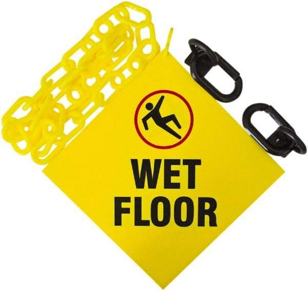 PRO-SAFE - 12' Long x 2" Wide Plastic Wet Floor Sign Kit - Yellow - All Tool & Supply