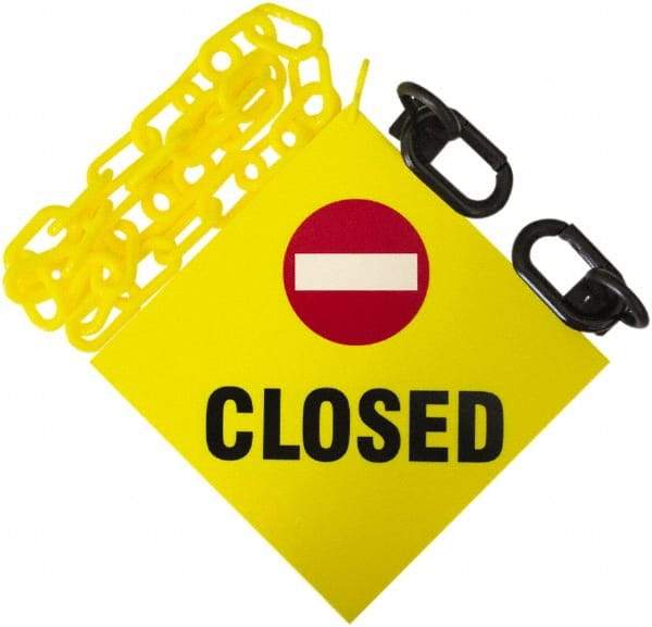 PRO-SAFE - 12' Long x 2" Wide Plastic Closed Sign Kit - Yellow - All Tool & Supply