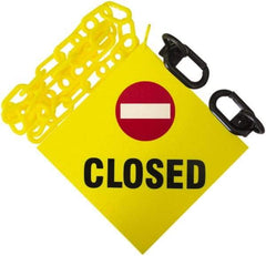 PRO-SAFE - 3' Long x 2" Wide Plastic Closed Sign Kit - Yellow - All Tool & Supply