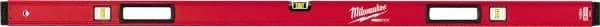 Milwaukee Tool - 59" Long 3 Vial Box Beam Level - Aluminum, Red, 1 Level & 2 Plumb Vials - All Tool & Supply