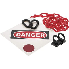 PRO-SAFE - 8" High Pedestrian Danger Sign Kit - 3' Long Plastic Rope - All Tool & Supply