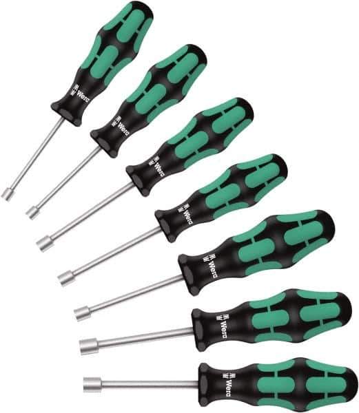 Wera - 7 Piece, 5 to 13mm Nut Driver Set - Hollow Shaft, Ergonomic Handle - All Tool & Supply