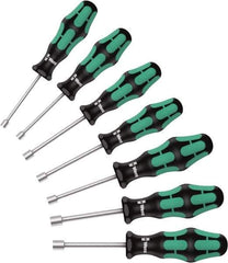 Wera - 7 Piece, 5 to 13mm Nut Driver Set - Hollow Shaft, Ergonomic Handle - All Tool & Supply