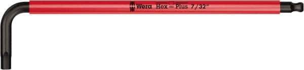 Wera - 7/32" Hex, Long Arm, Hex Key - 6-3/4" OAL, Cast Steel, Inch System of Measurement - All Tool & Supply